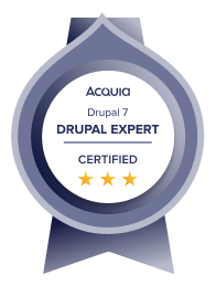Acquia Drupal 7 Triple Certification Badge