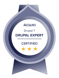 Acquia Drupal 7 Triple Certification Badge